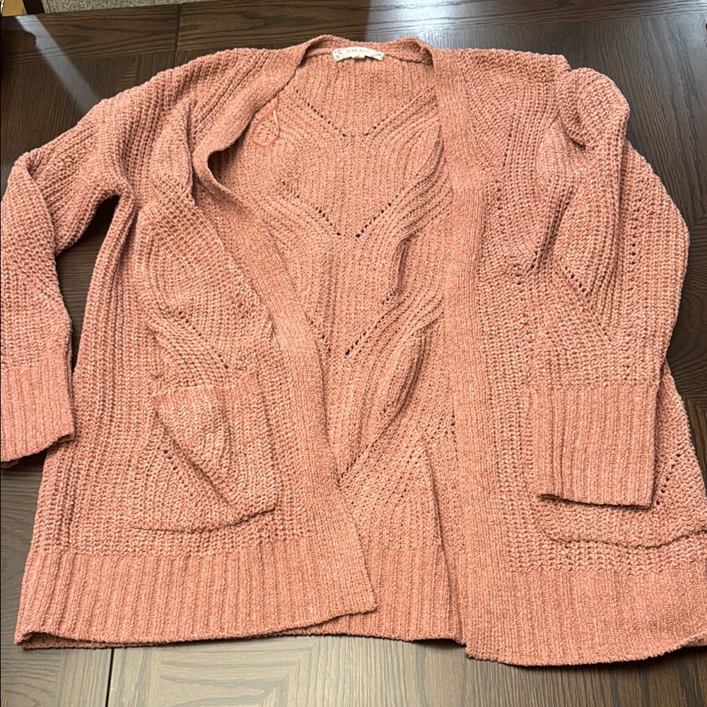 Pink Rose Dusty Pink Open Cardigan